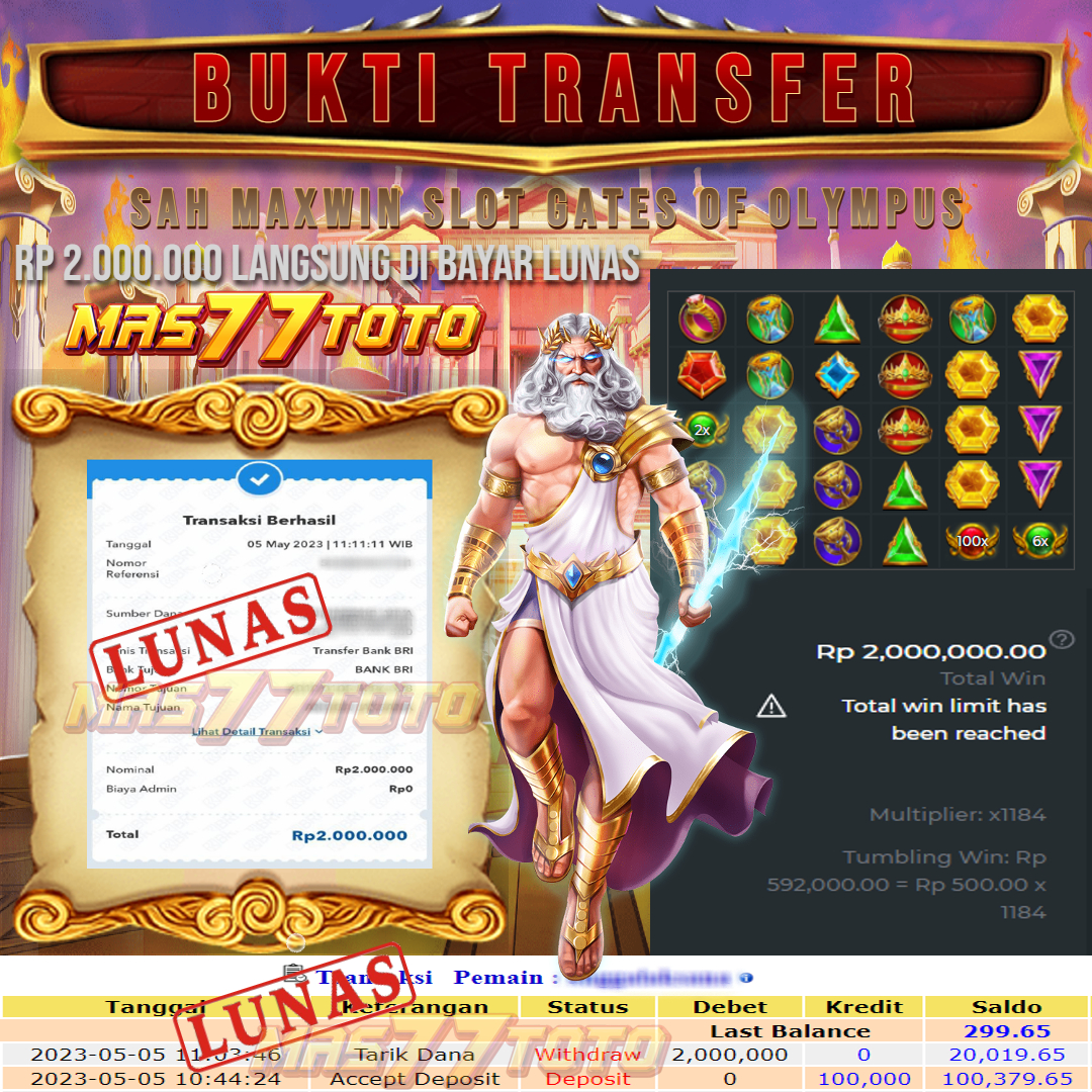 BUKTI TRANSFER MAS77TOTO 5/5/2023